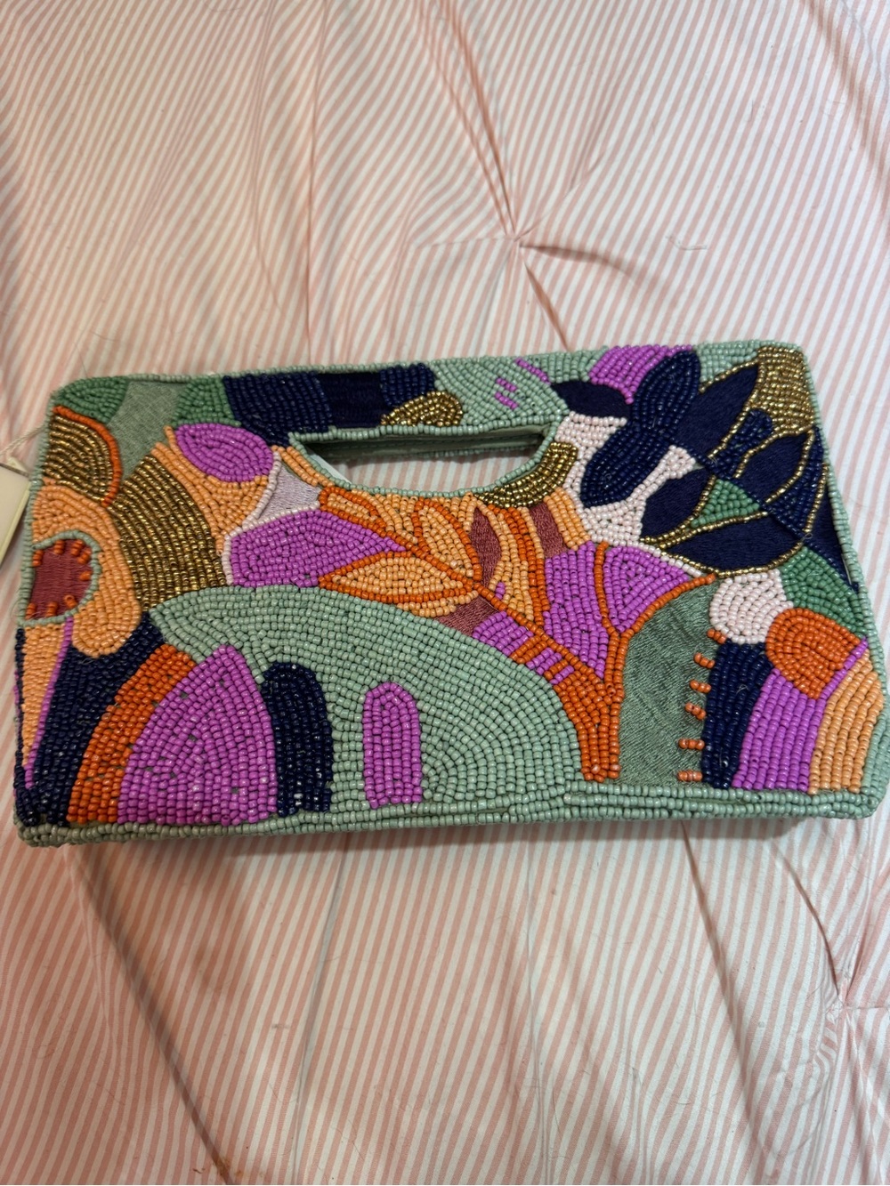Beaded Floral Multi-Color Handbag Clutch
